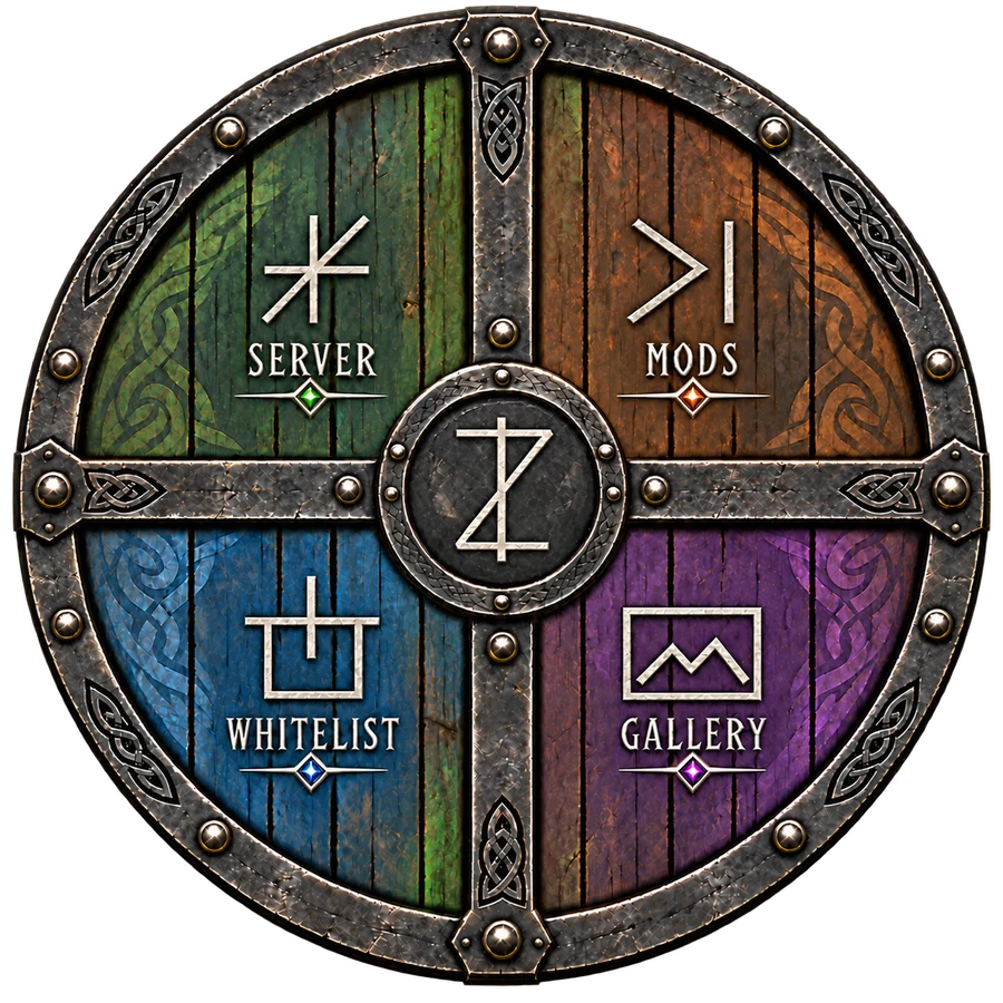 Zikeyoland round shield with four quadrants